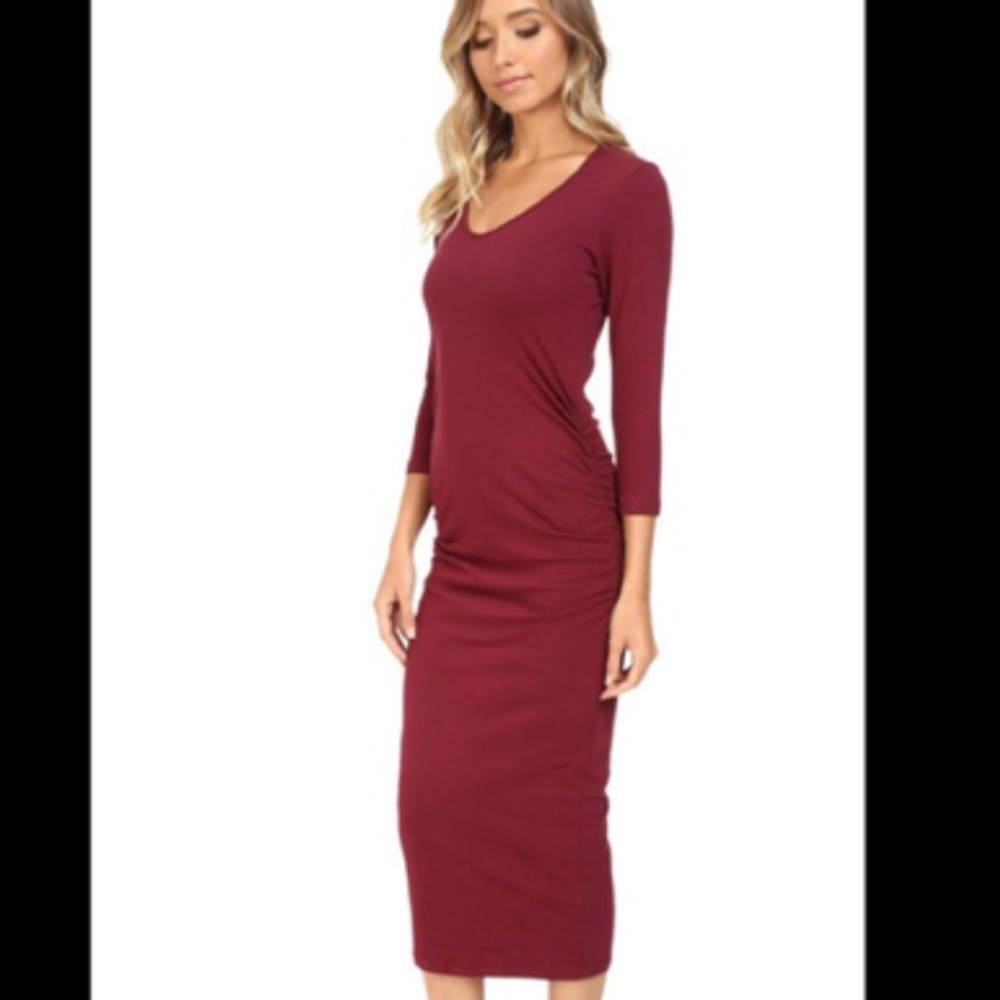 Michael Stars Ruched MIDI Dress